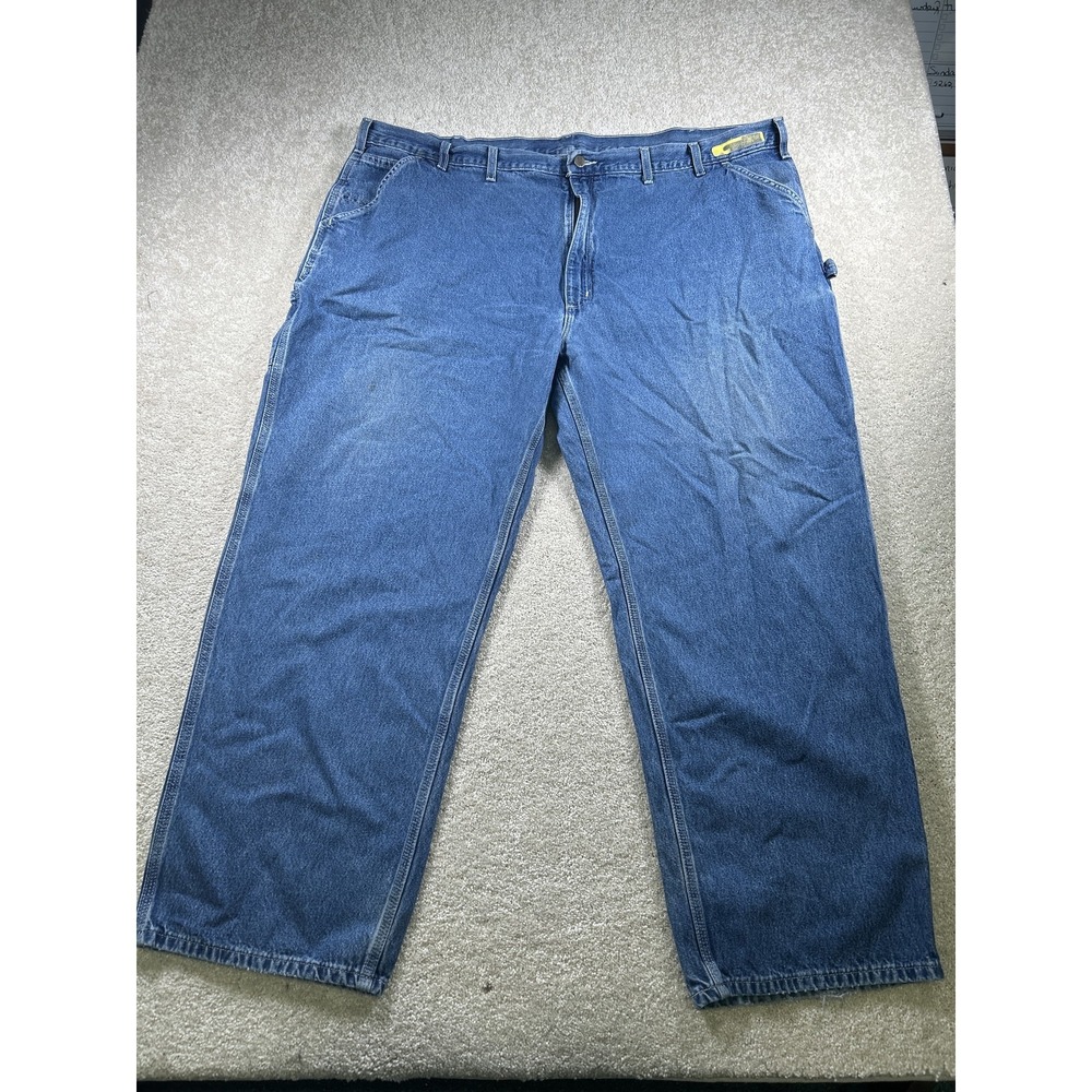 Carhartt B13 Dungaree Jeans Mens 50x32 Blue Denim Workwear Carpenter Pants
